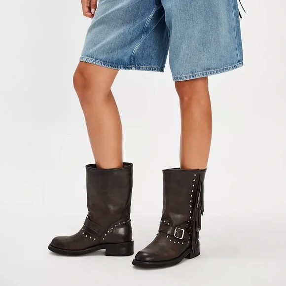 Frye Viv Fringe Engineer Boots - Picture 9 of 9